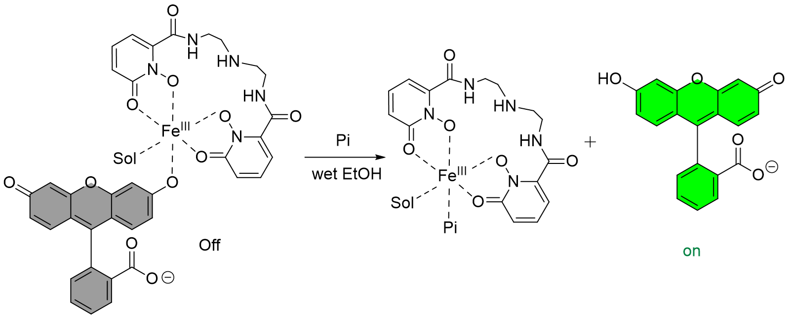 TOC for Achieving Selectivity for Phosphate over Pyrophosphate in Ethanol with Iron(III)-Based Fluorescent Probes